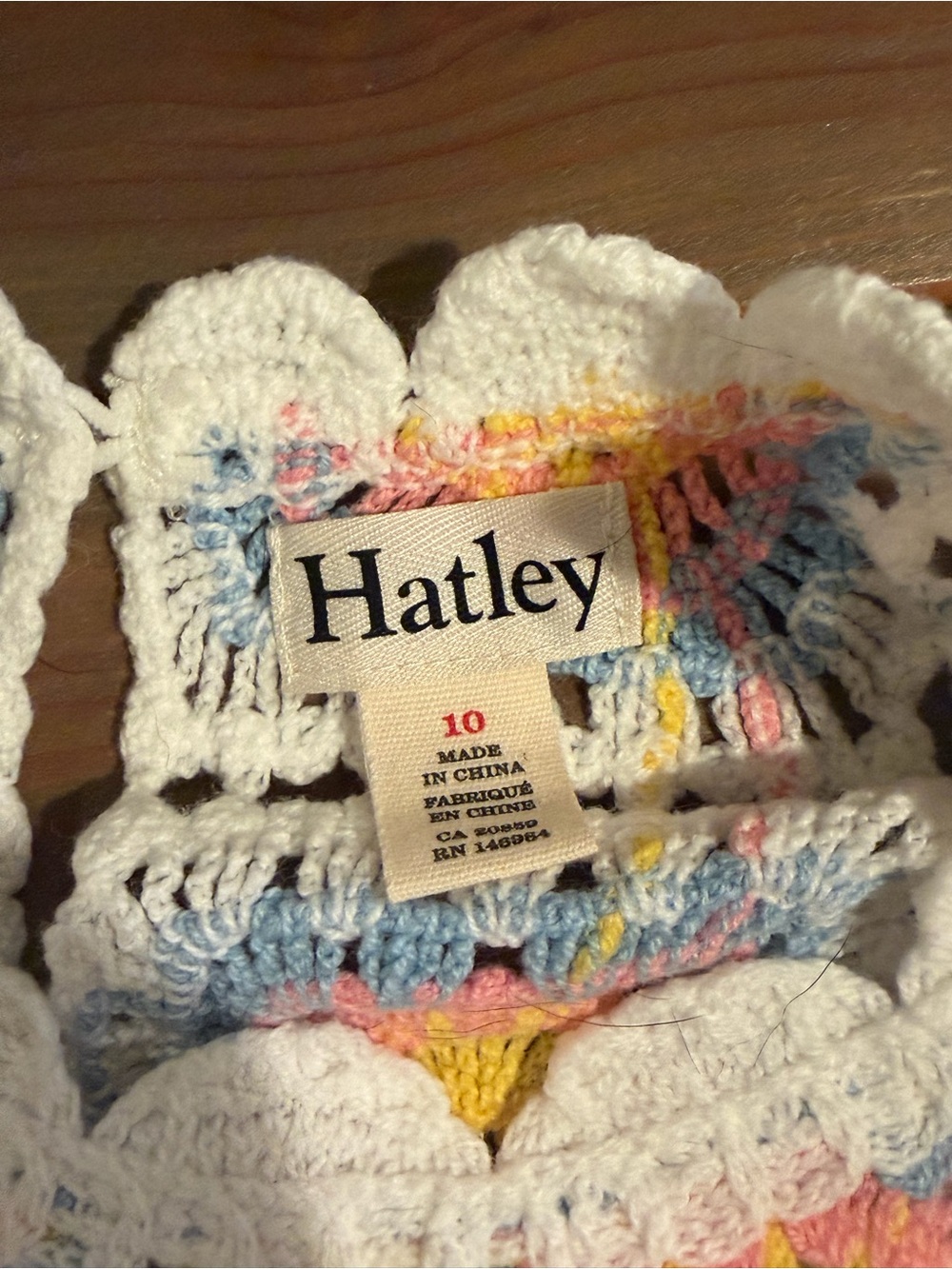 Hatley White Crochet Dress with Pink, Yellow & Blue Sunbursts - Picture 5 of 5